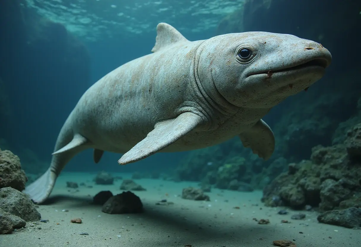 One ancient swimming mammal fossil and two evolutionary surprises, including a third set of teeth
